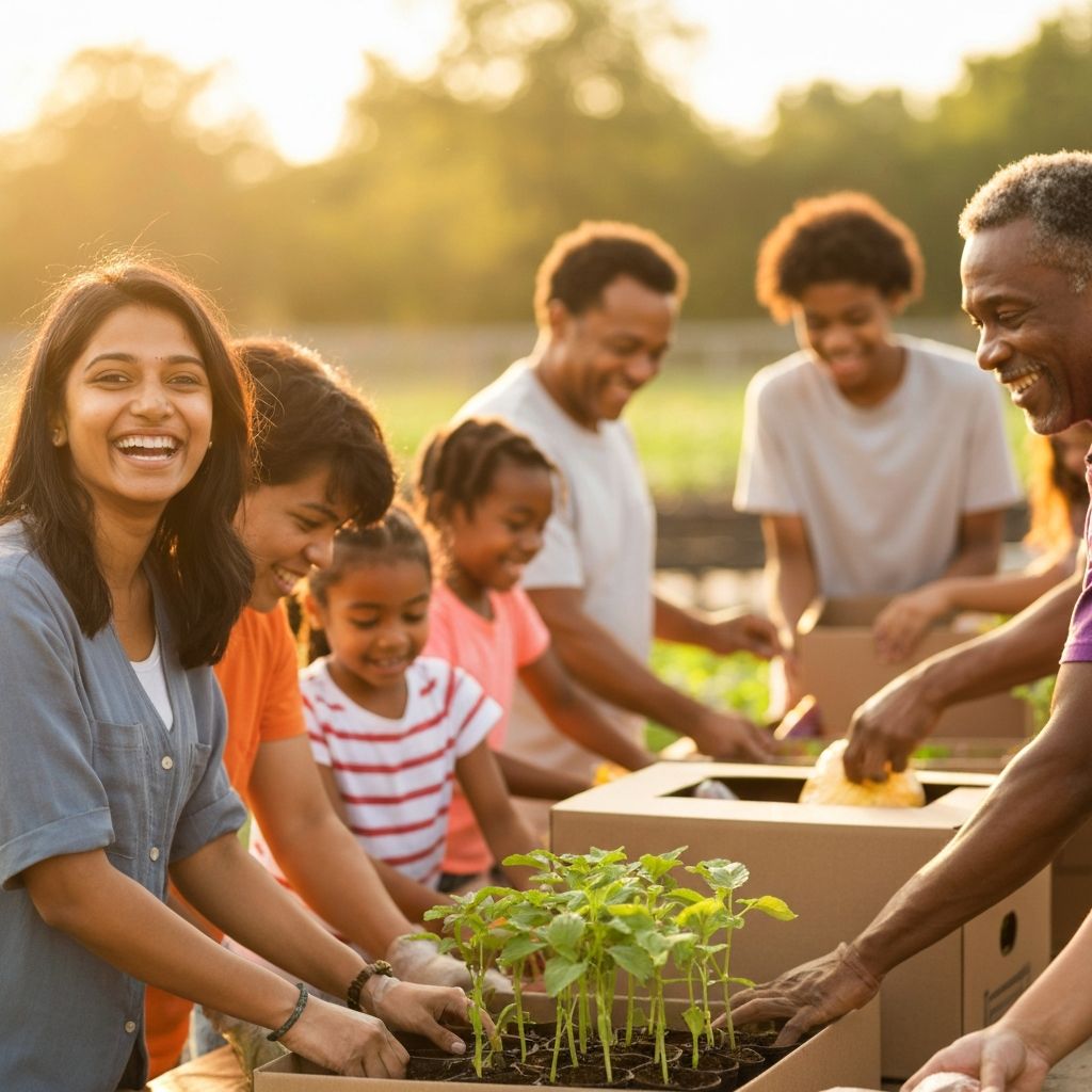 Community members working together